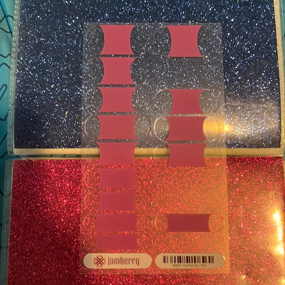 🔴2/$6 Jamberry orchid tip- mid (French) partial sheet nail wraps